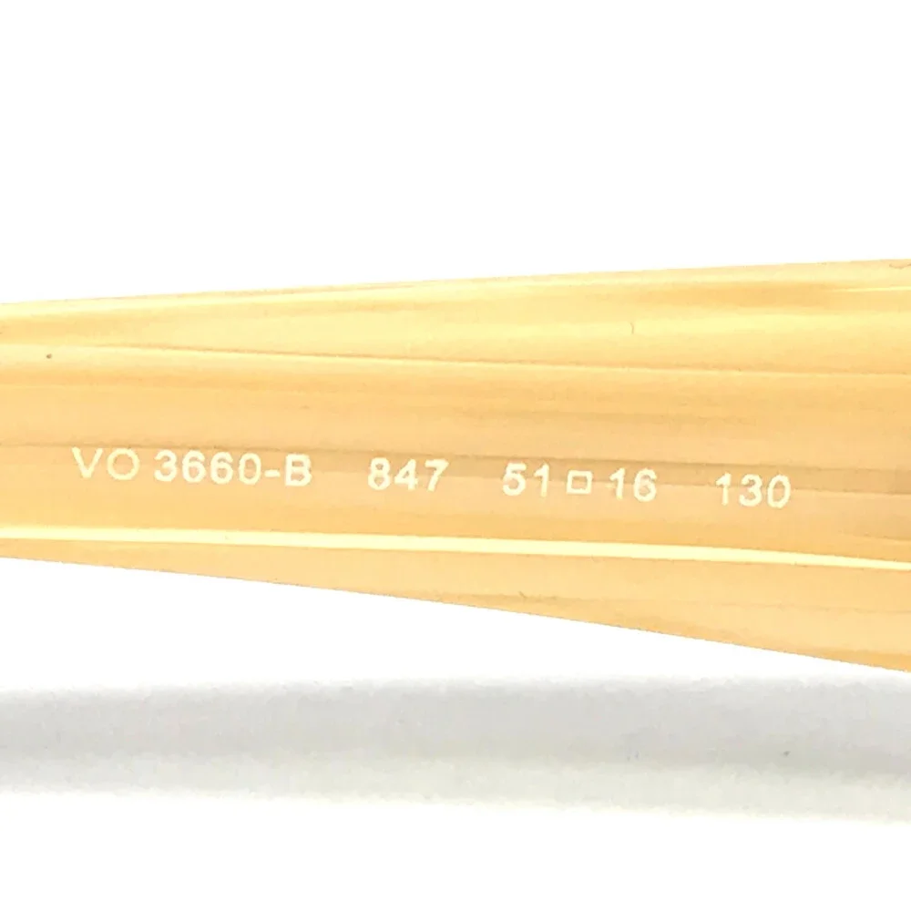 Vogue Eyeglasses Frames VO3660-B 847 Yellow Gold Rectangle Crystals 51-16-130
